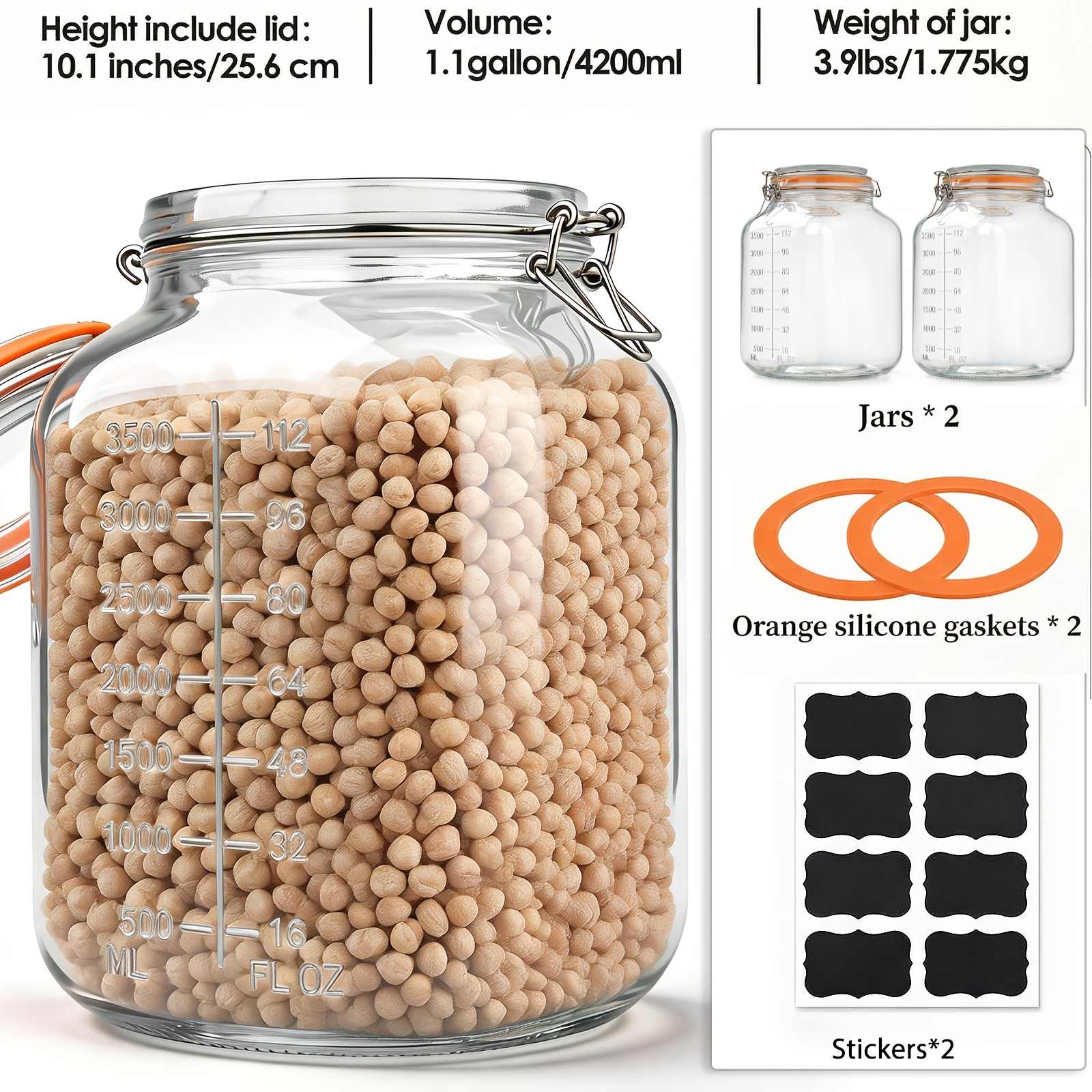 2-Pack Square 1.1-Gallon Airti - Food Storage Without Pantry avis et prix