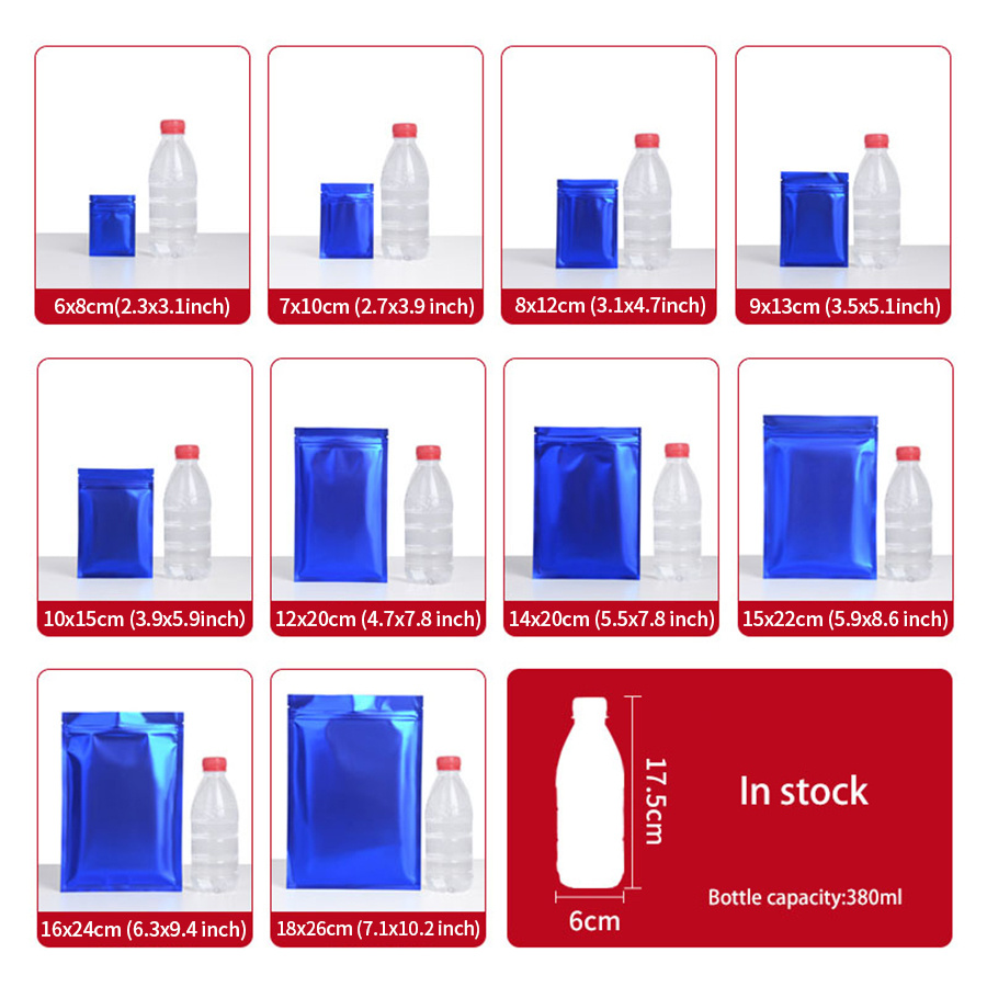 100pcs Matte Blue Foil Zipper  - Food Storage Reusable Bags avis et prix