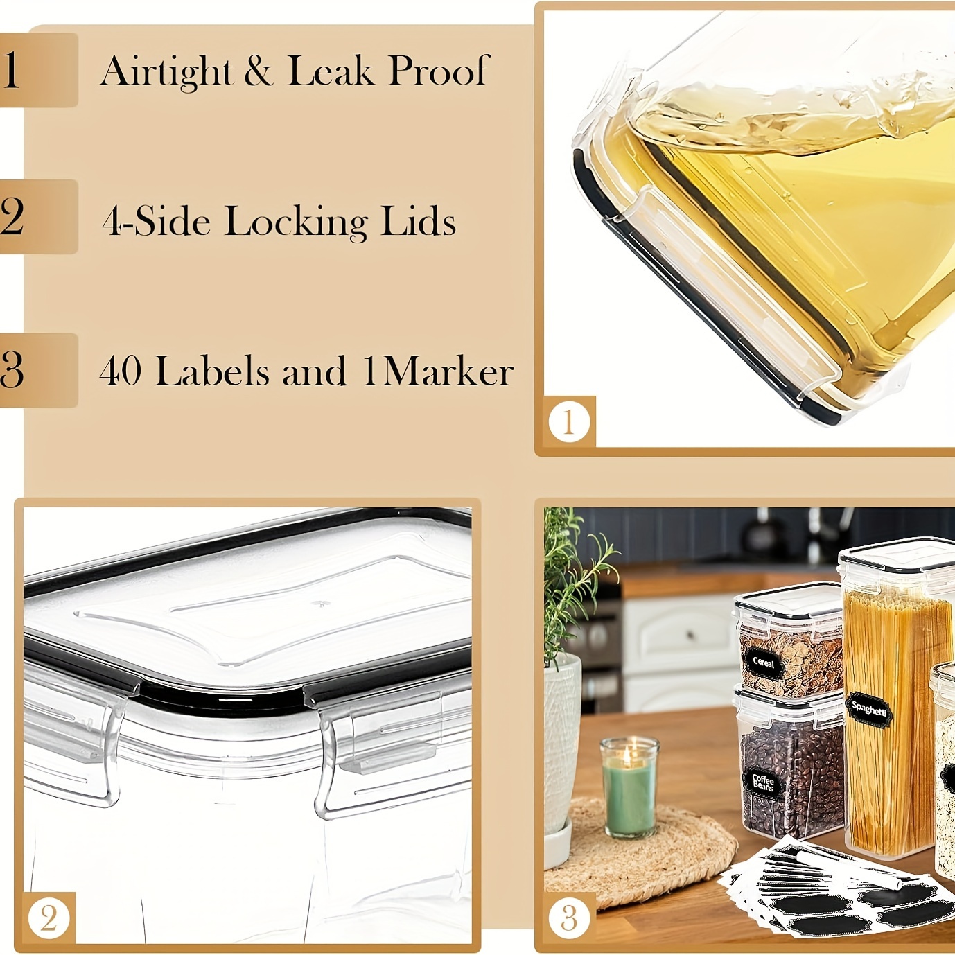 Set of 64 Airtight Food Storag - Food Storage Without Pantry avis et prix