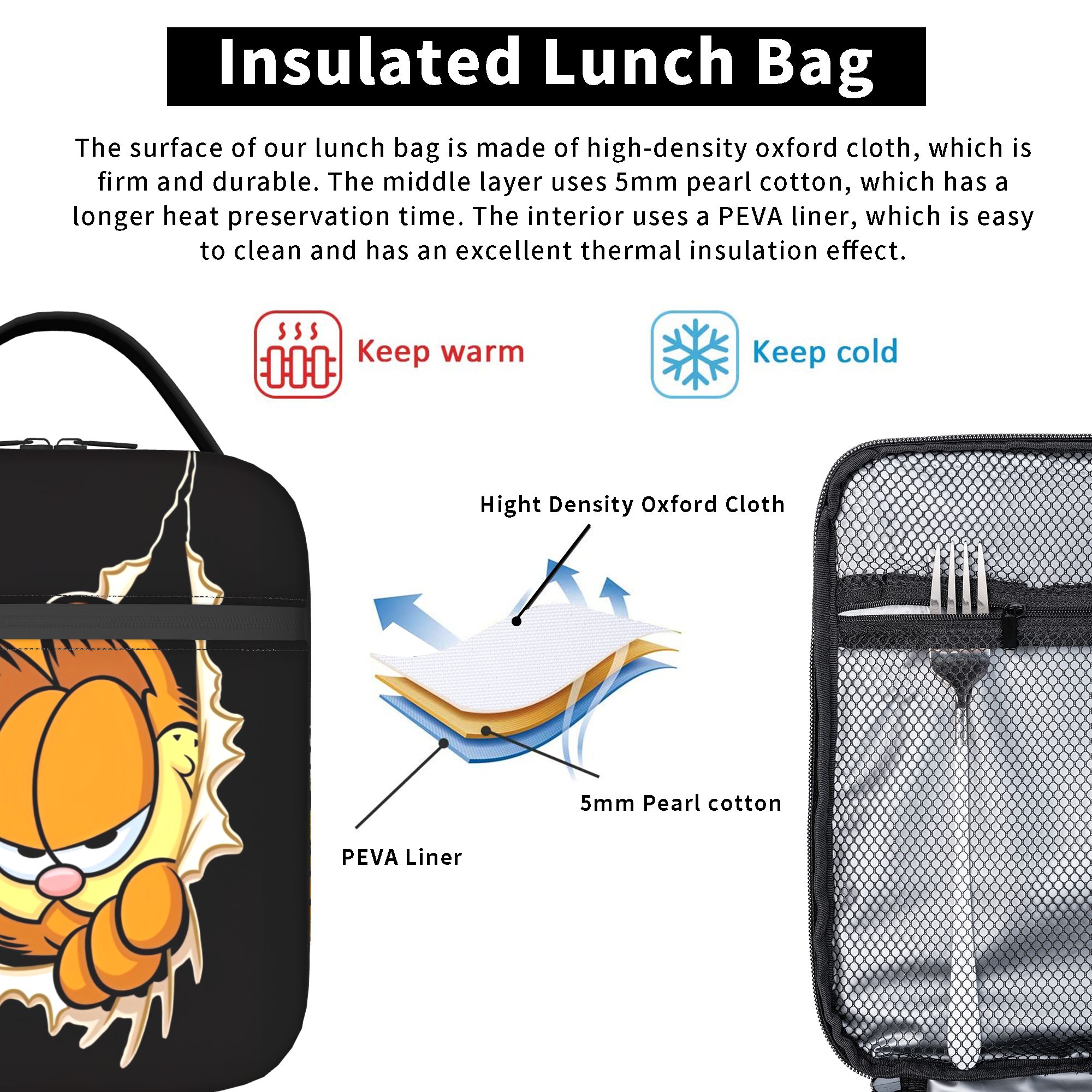 Garfielded Insulated Lunch Bag - Food Storage In Cooler avis et prix