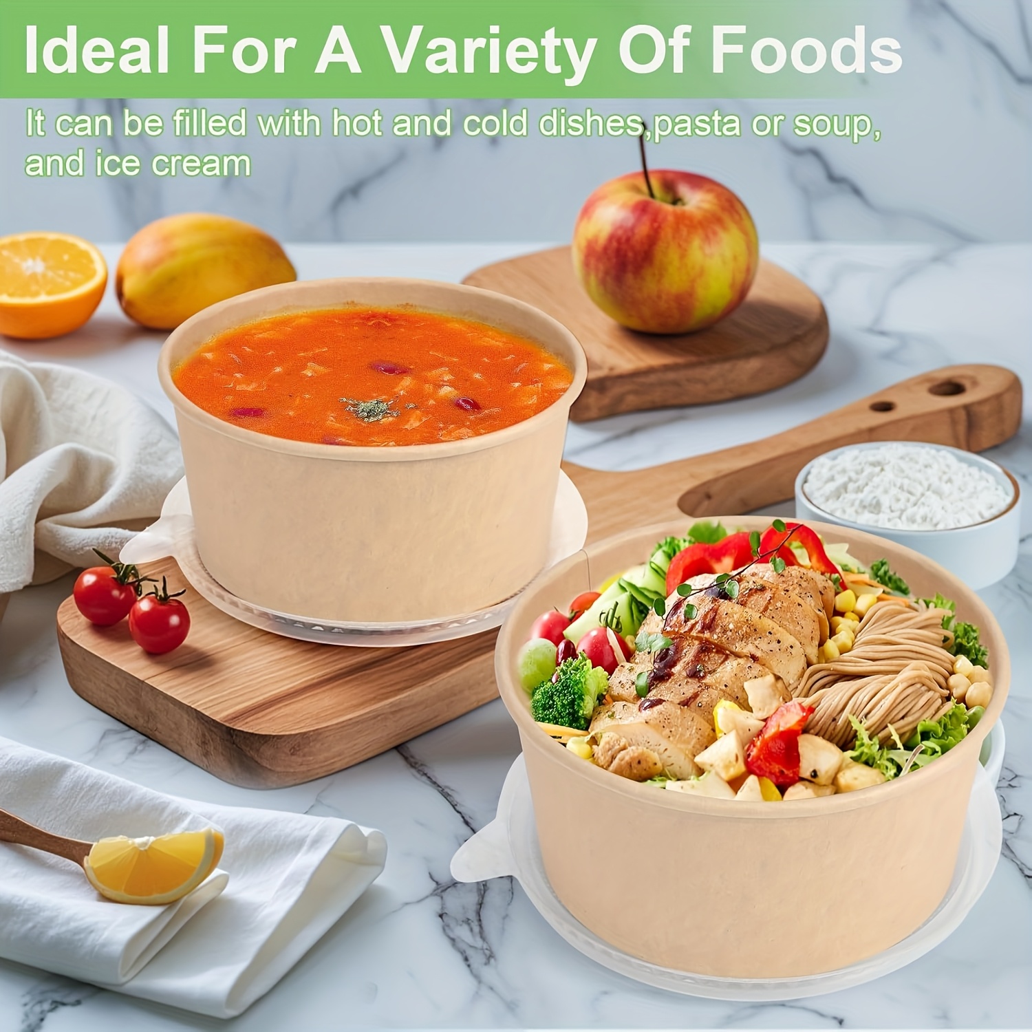 25Oz/750Ml 25/50 Pack Paper Bo - Food Storage Bowls avis et prix