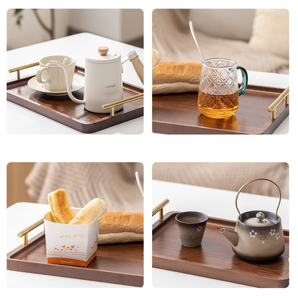 Wooden Serving Tray with Handl - Food Storage Table avis et prix