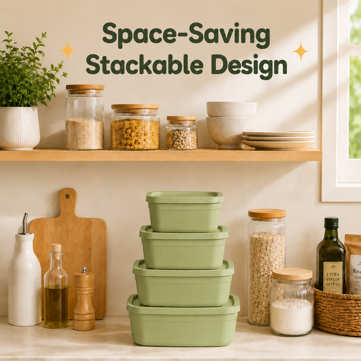 4Pcs Stackable Food Storage Co - Food Storage Freezer Containers avis et prix