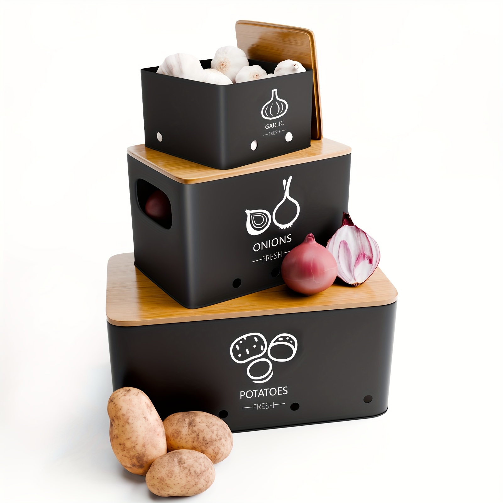 3pcs Vegetable Storage Box, Po - Food Storage Without Pantry avis et prix