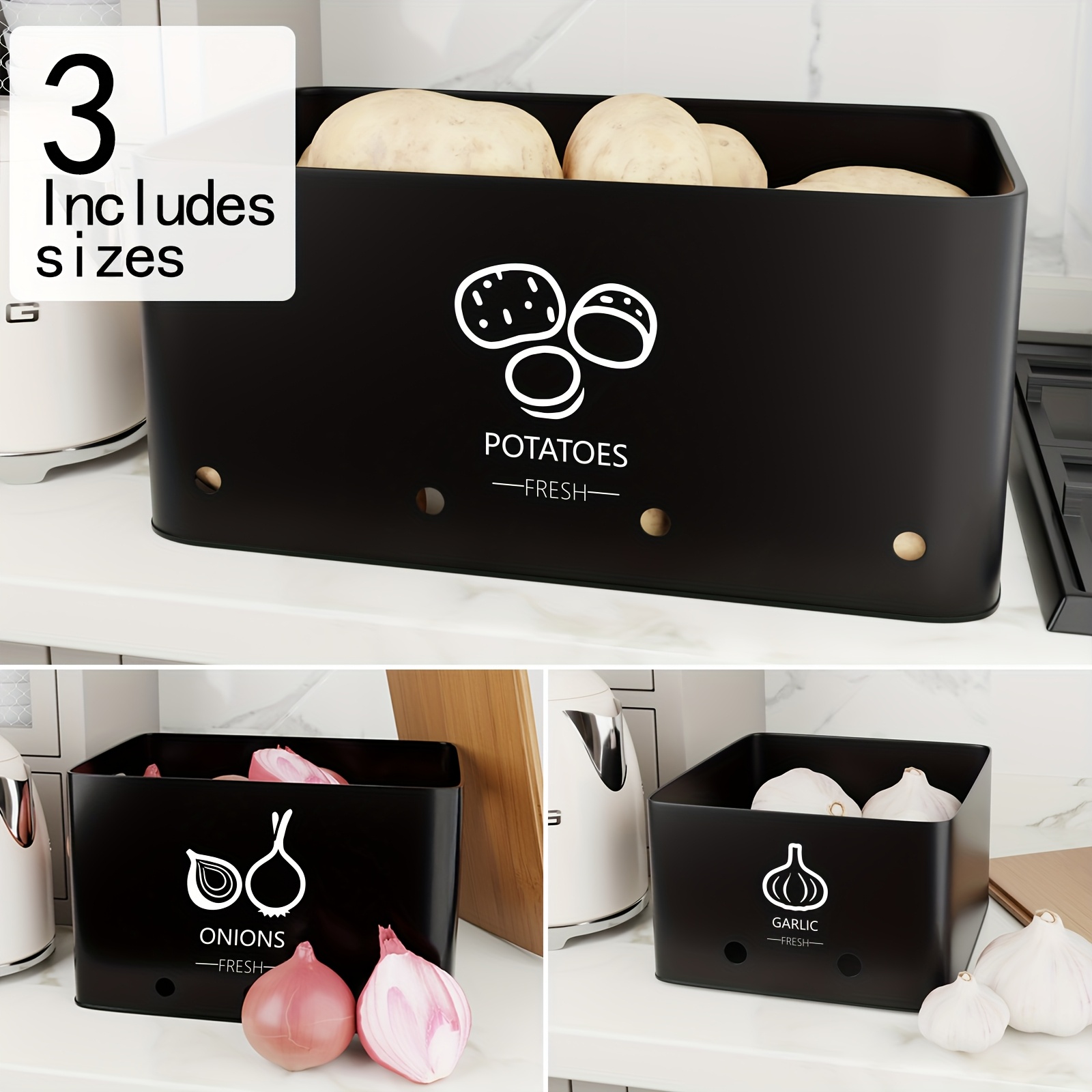 3pcs Vegetable Storage Box, Po - Food Storage Without Pantry avis et prix