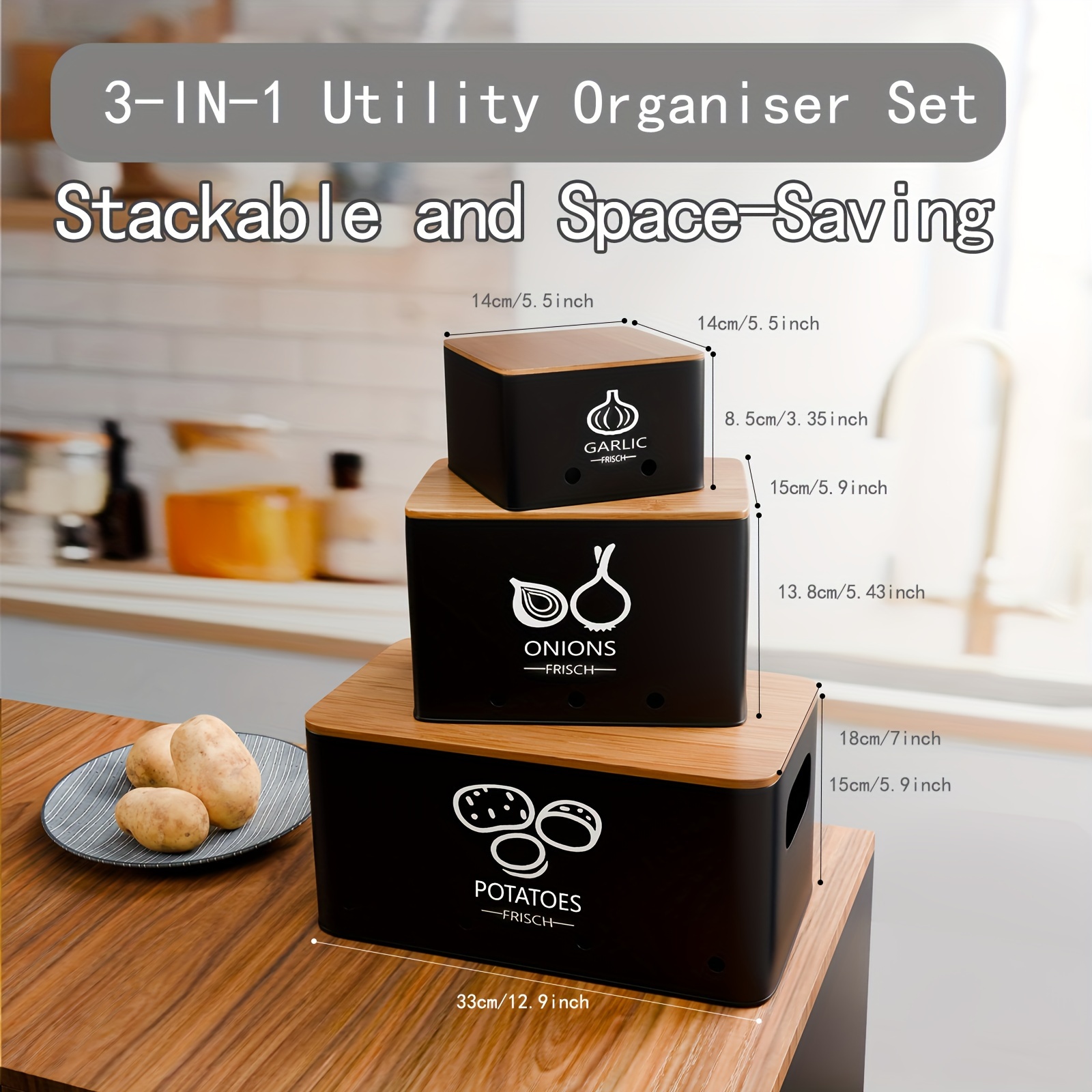 3pcs Vegetable Storage Box, Po - Food Storage Without Pantry avis et prix