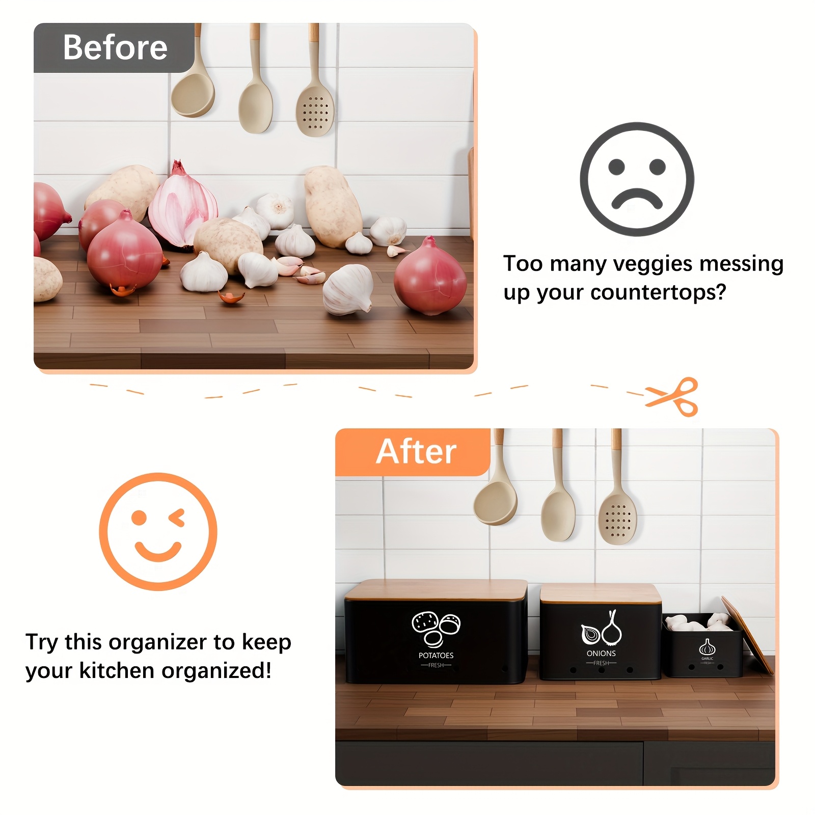 3pcs Vegetable Storage Box, Po - Food Storage Without Pantry avis et prix