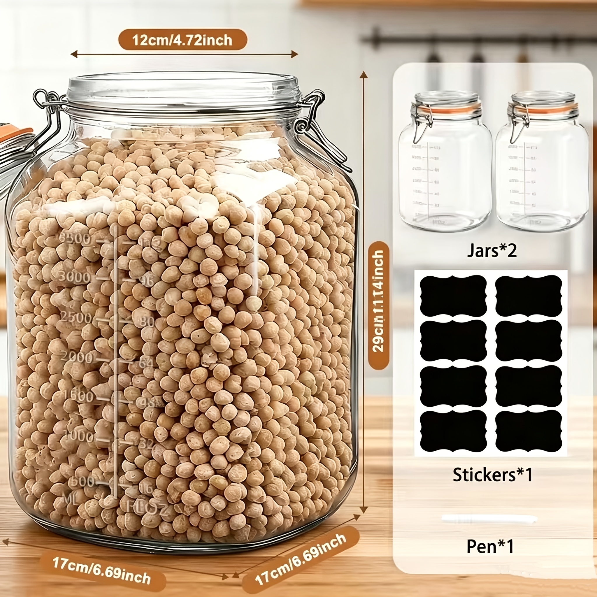 2-Pack 1-Gallon Wide-Mouth Gla - Food Storage Without Pantry avis et prix